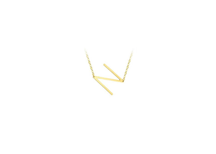 14kt Gold plated sideways alphabetical delicate pendant